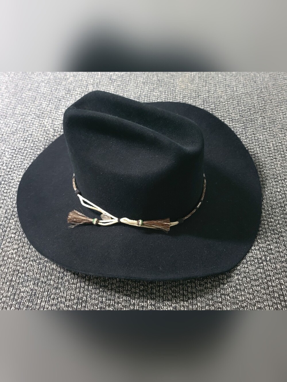 Resistol 5X Beaver Long Oval Black Western Cowboy Hat Men's Size 7 1/2